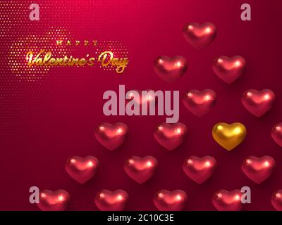 Banner orizzontale giorno San Valentino. Illustrazione Vettoriale