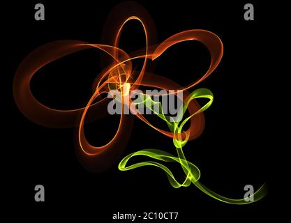 Fiore di fuoco immagine su sfondo nero Foto Stock