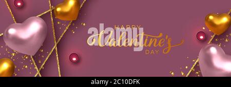 Banner Happy San Valentino. Illustrazione Vettoriale