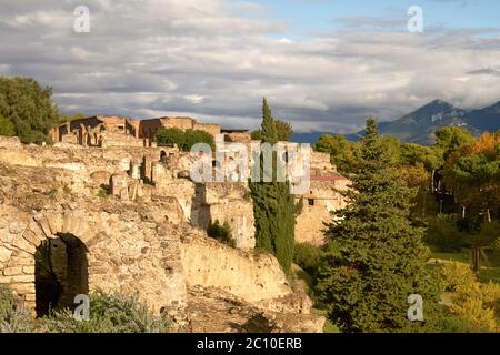 Rovine e resti della città di Pompei Italia Foto Stock