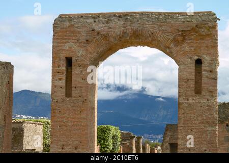 Rovine e resti della città di Pompei Italia Foto Stock