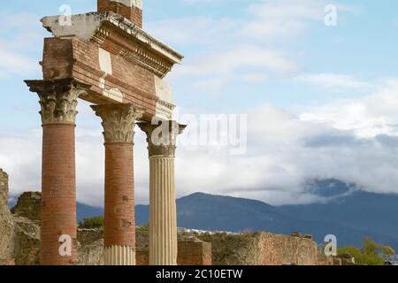 Rovine e resti della città di Pompei Italia Foto Stock