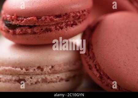 Closeup rosa, beige macaron con messa a fuoco superficiale Foto Stock