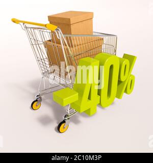 Carrello e 40 per cento Foto Stock