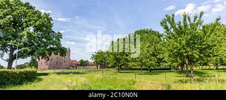 Doornenburg, Paesi Bassi - 31 maggio 2020: Panorama castello Doornenburg. Uno dei castelli più grandi e meglio conservati dei Paesi Bassi. Foto Stock