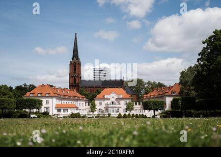 Foto di un paesaggio urbano di Francoforte Oder, Germania, al confine con la Polonia Foto Stock