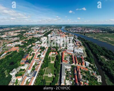 Foto di un paesaggio urbano di Francoforte Oder, Germania, al confine con la Polonia Foto Stock