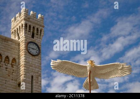 Statua del Palazzo del Principe di Monaco, la residenza ufficiale Foto Stock