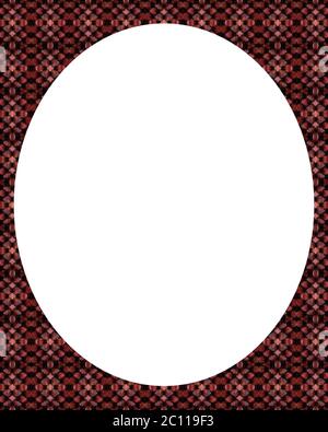 Cerchio bianco sullo sfondo del telaio con bordi decorati Foto Stock