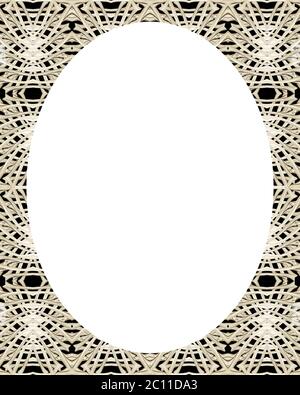 Cerchio bianco sullo sfondo del telaio con bordi decorati Foto Stock