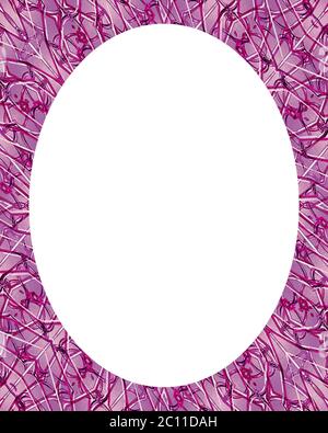 Cerchio bianco sullo sfondo del telaio con bordi decorati Foto Stock