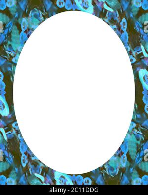 Cerchio bianco sullo sfondo del telaio con bordi decorati Foto Stock