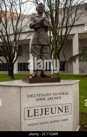 Il generale John Lejeune statua Annapolis MD Foto Stock