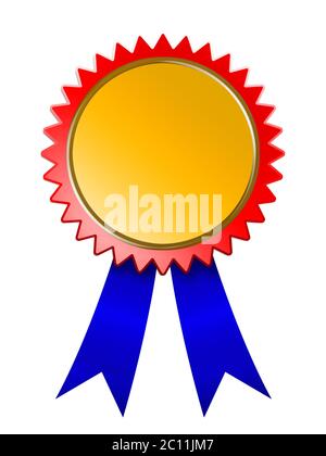 È possibile personalizzare la grafica raster che raffigura una Medaglie di raggiungimento nastro blu award.inside area di medaglia Foto Stock