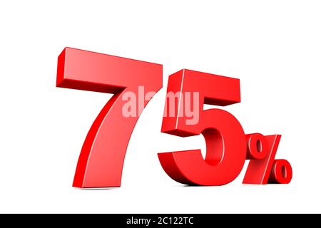 illustrazione 3d numero aziendale 75% Foto Stock