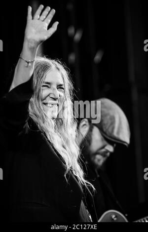 Aarhus, Danimarca. 21 giugno 2019. Il cantante, cantautore e poeta americano Patti Smith esegue un concerto dal vivo al Musikhuset di Aarhus. (Foto di merito: Gonzales Photo - Morten Kjaear). Foto Stock