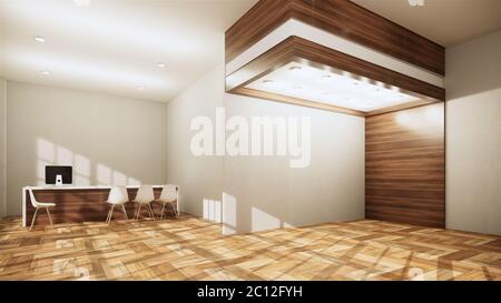 Scrivania da ufficio in piedi in ufficio. rendering 3d Foto Stock