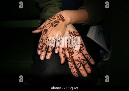 Dipinto a mano con hennè Foto Stock