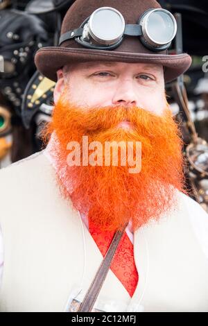 Personaggi di Steampunk alla fiera Steam Punk Worlds 2017 Foto Stock