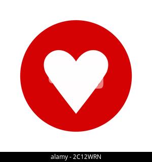 Icona cuore in un cerchio rosso. Immagine vettoriale. Illustrazione Vettoriale