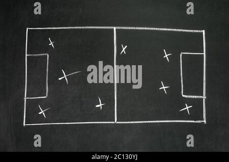 Immagine ravvicinata di una tattica di calcio board Foto Stock