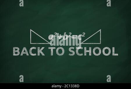 Pitagora formula writed sulla lavagna con Chalk Foto Stock