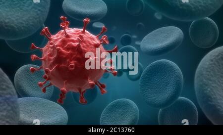 Cellule del sangue e infezione da virus Foto Stock