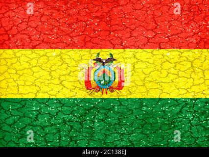 Stile grunge Bolivia bandiera nazionale Foto Stock