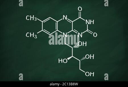 Modello strutturale della vitamina B2 (riboflavina) Foto Stock