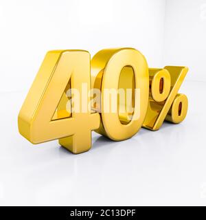 Segno percentuale oro Foto Stock