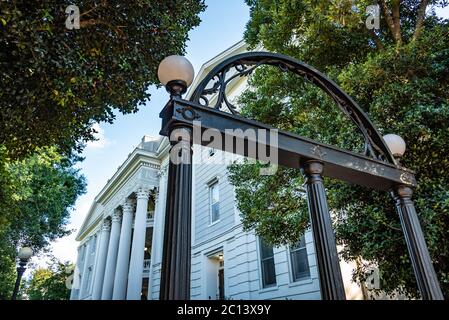 L'Arco dell'Università della Georgia, confinante con il campus nord e il centro di Atene, Georgia. (STATI UNITI) Foto Stock