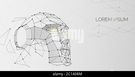 Illustrazione futuristica della testa umana con spazio di copia per il testo Illustrazione Vettoriale