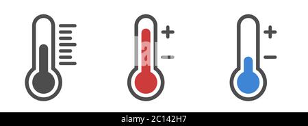Icone del termometro isolate Illustrazione Vettoriale