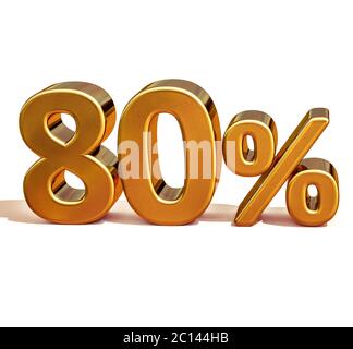 Cartello sconto su 3d Gold 80 dell'80% Foto Stock