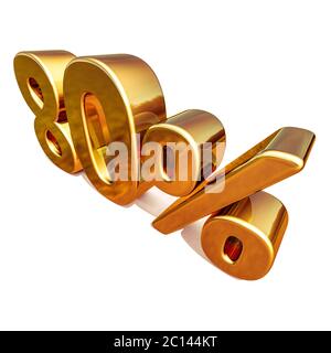 Cartello sconto su 3d Gold 80 dell'80% Foto Stock