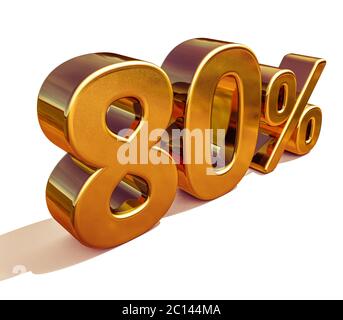 Cartello sconto su 3d Gold 80 dell'80% Foto Stock