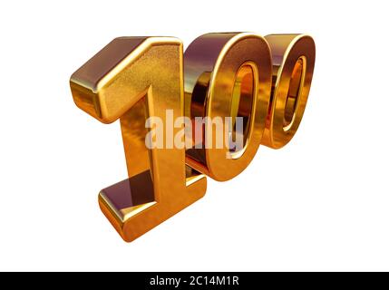 Cartello d'anniversario Gold 3d 100° Foto Stock