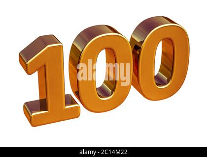 Cartello d'anniversario Gold 3d 100° Foto Stock