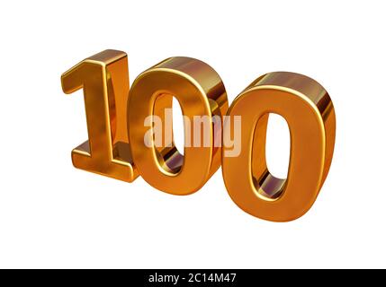 Cartello d'anniversario Gold 3d 100° Foto Stock