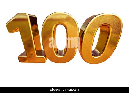 Cartello d'anniversario Gold 3d 100° Foto Stock