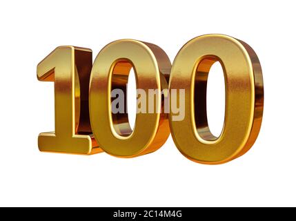 Cartello d'anniversario Gold 3d 100° Foto Stock