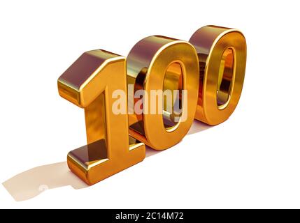 Cartello d'anniversario Gold 3d 100° Foto Stock