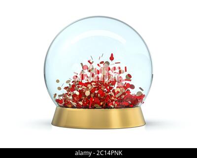 Grande sfera di vetro per previsioni sullo sfondo. Rendering 3D Foto Stock