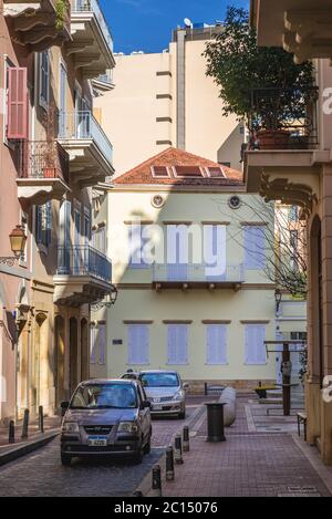 Case nel villaggio Saifi residenziale di lusso quartiere situato a Beirut, Libano Foto Stock