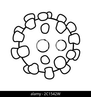 Icona del coronavirus Line art Illustrazione Vettoriale