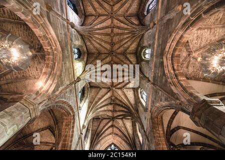 Il soffitto della Cattedrale di St Giles chiamato anche High Kirk di Edimburgo, la capitale della Scozia, parte del Regno Unito Foto Stock