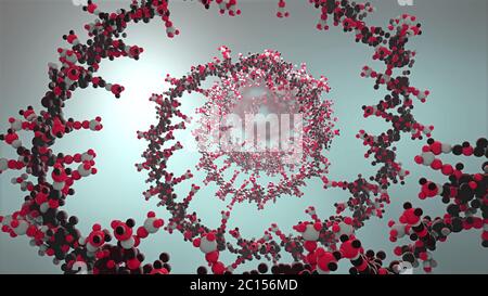 Catena dell'acido ribonicleico da cui è composto l'acido desossiribonucleico o il DNA - illustrazione 3d Foto Stock