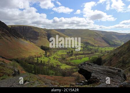 Le montagne Berwyn intorno a Pennant, Llanydawddwy, Galles centrale Foto Stock