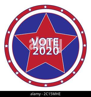 Grafica rotonda in forma di motivo per le elezioni presidenziali degli Stati Uniti 2020. Incoraggiare tutti a votare. Foto Stock