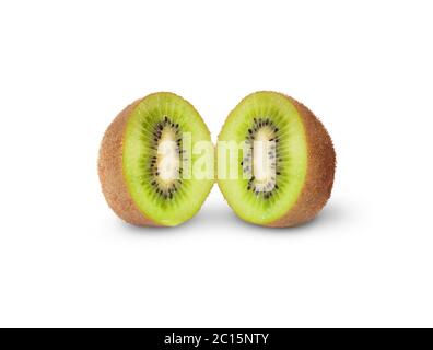 Due metà succosa Kiwi Foto Stock